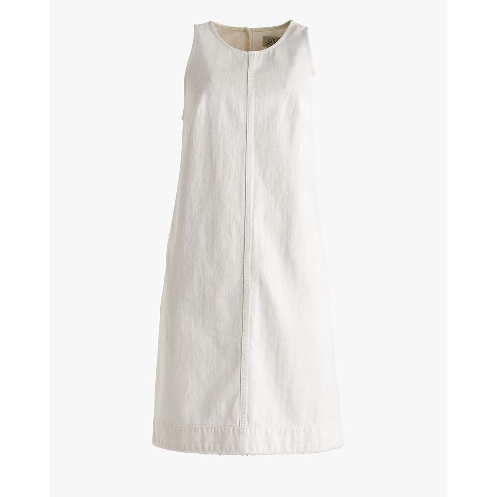J Crew Denim Shift Dress in White Size 6